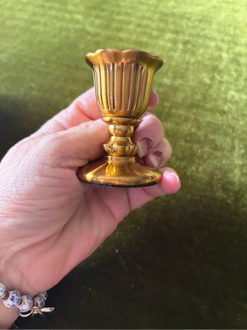 Brass-Tone Decorative Candle Holder - Gold Finish
